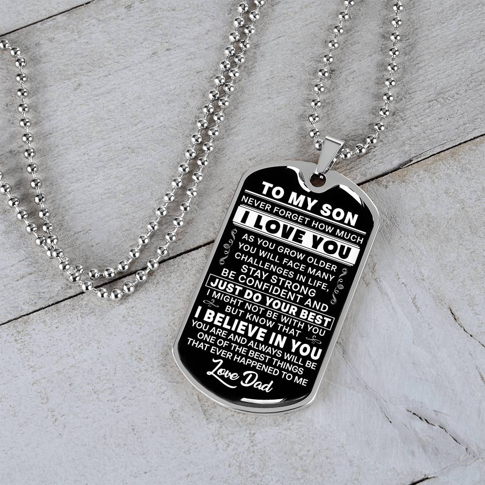 Stainless Steel Dog Tag Necklace Gift - Premium Quality Chain