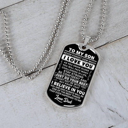 Stainless Steel Dog Tag Necklace Gift - Premium Quality Chain