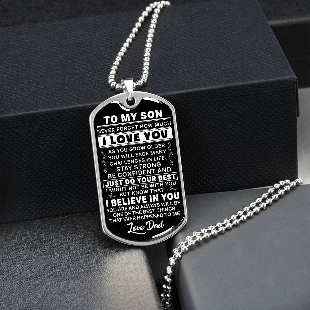 Dog Tag Necklace for Son - Perfect Birthday and Graduation Gift